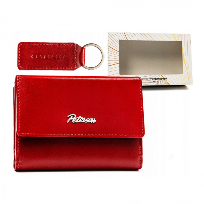 Set cadou portofel de damă din piele cu închizătoare și breloc - Peterson PTR-PTN SET-D-66-KCS-253 [1]