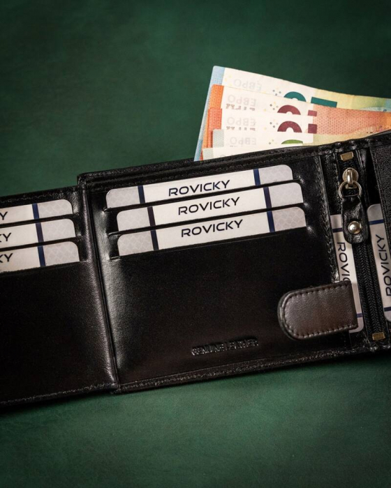 Set cadou portofel din piele pentru bărbați și breloc - Rovicky PTR-R-SET-M-N992-KCS [9]