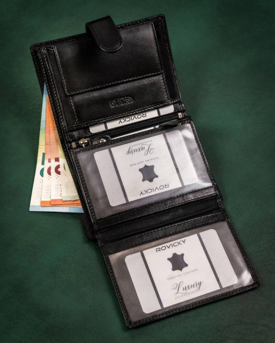 Set cadou portofel elegant din piele si breloc barbatesti - Rovicky PTR-R-SET-M-N4L-KCS [9]