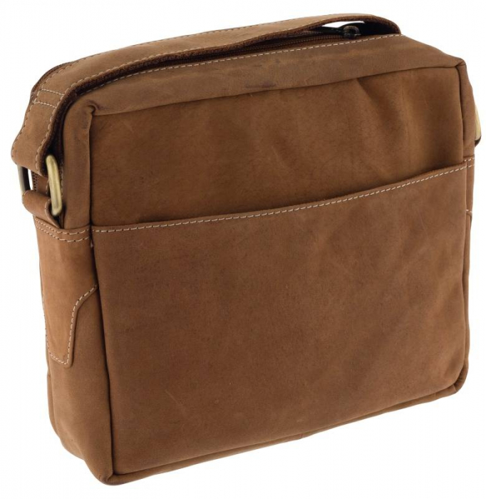 Geantă de umăr pentru bărbați din piele naturala - Always Wild PTR-251L-MH-2111 TAN [3]
