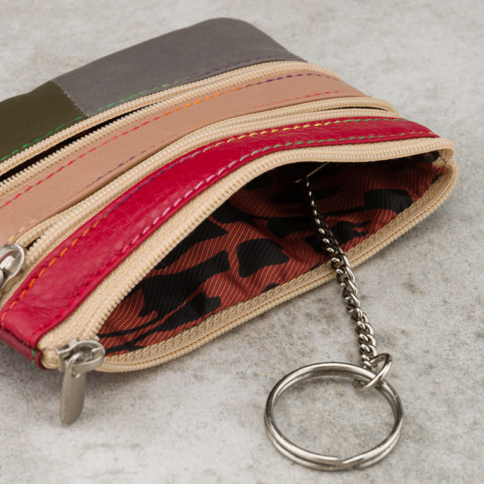 Skórzane, patchworkowe etui na klucze [7]