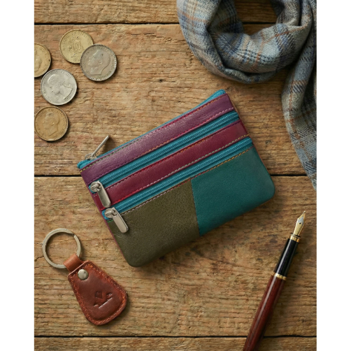 Skórzane, patchworkowe etui na klucze [4]