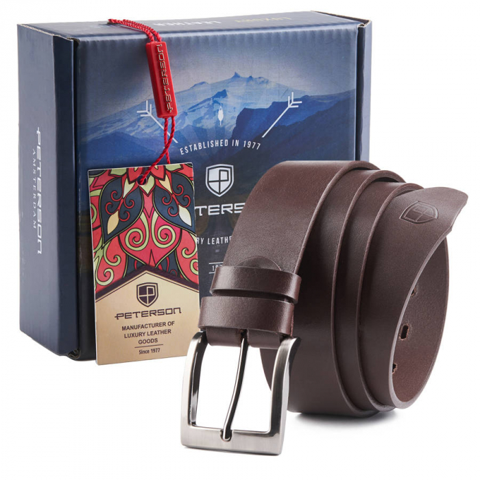 Curea barbati din piele naturala Peterson PTR-PTN SSK-1-130 BR [1]