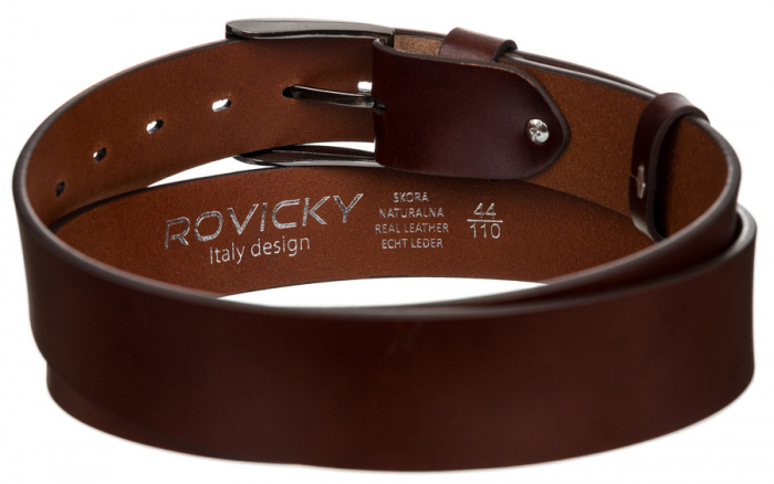 Szeroki, uniwersalny pasek męski ze skóry naturalnej licowej — Rovicky [3]