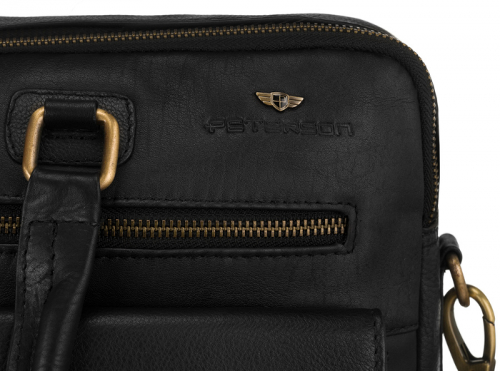 Geanta barbati pentru laptop din piele naturala - Peterson PTR-PTN LAP-15602-NDM BL [4]