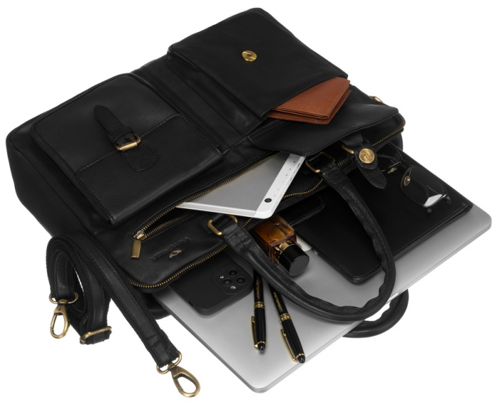 Geanta barbati pentru laptop din piele naturala - Peterson PTR-PTN LAP-15602-NDM BL [10]