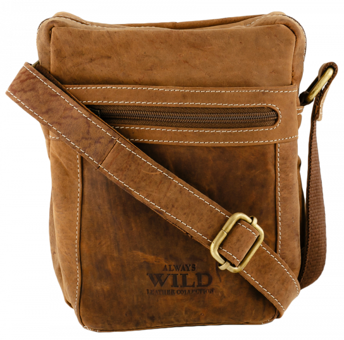 Geantă de bărbați din piele naturală - Always Wild PTR-250587-MH-1824 TAN [2]