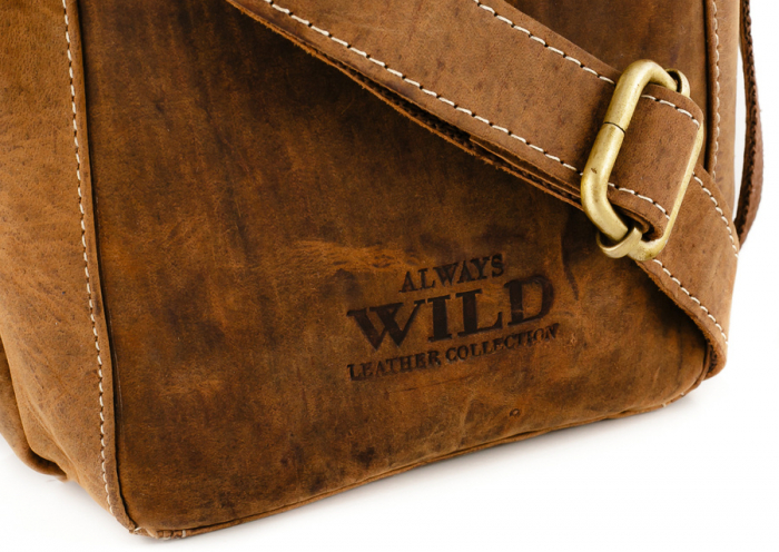 Geantă de bărbați din piele naturală - Always Wild PTR-250587-MH-1824 TAN [4]