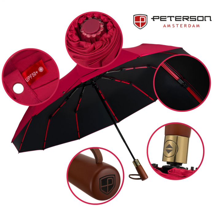 Umbrelă roșie, cu deschidere automată - Peterson PTR-PTN UMB-01T-6102 RED [2]