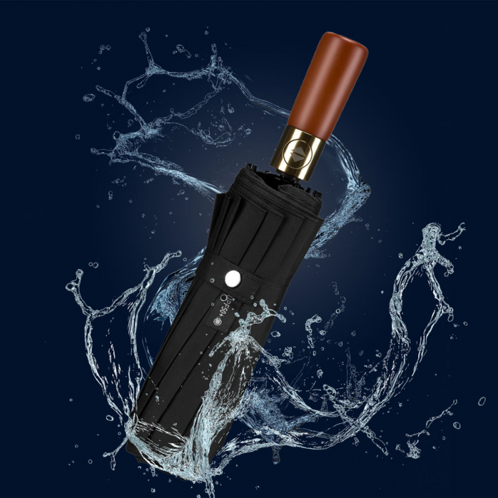 Umbrelă neagră pliabilă într-o husă elegantă - Peterson PTR-PTN UMB-01T-6089 BL [9]