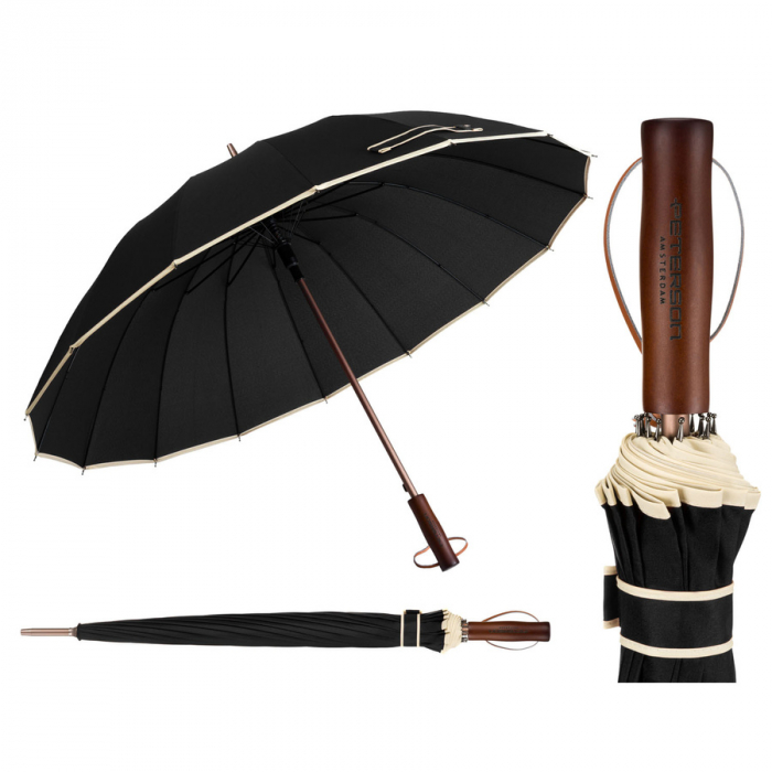 Umbrelă mare și elegantă, neagră - Peterson PTR-PTN UMB-02L-6119 BLA [1]