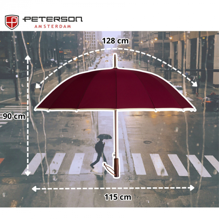 Umbrelă roșie și elegantă - Peterson PTR-PTN UMB-02L-6126 RED [3]