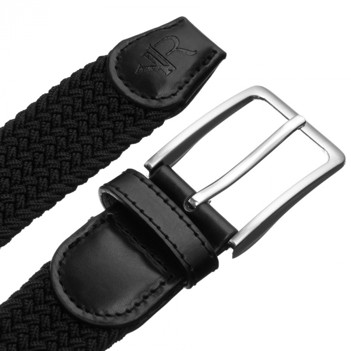 Curea neagra din material sintetic și piele ecologică - Rovicky PTR-R-PAR-PU-115-0987 BL [4]