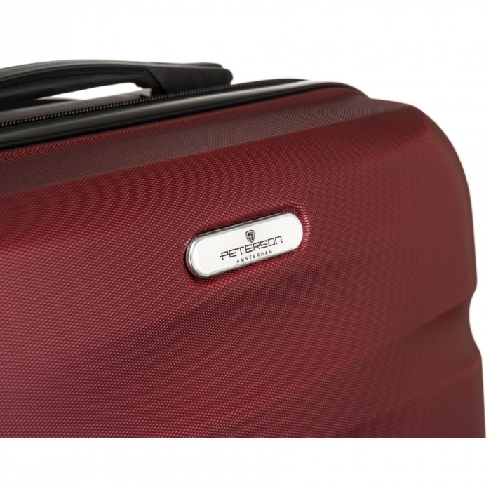 Troler mare de călătorie ABS+ vișinie cu lacăt cu combinație - Peterson PTR-PTN 5806-W-L-4497 PU [8]