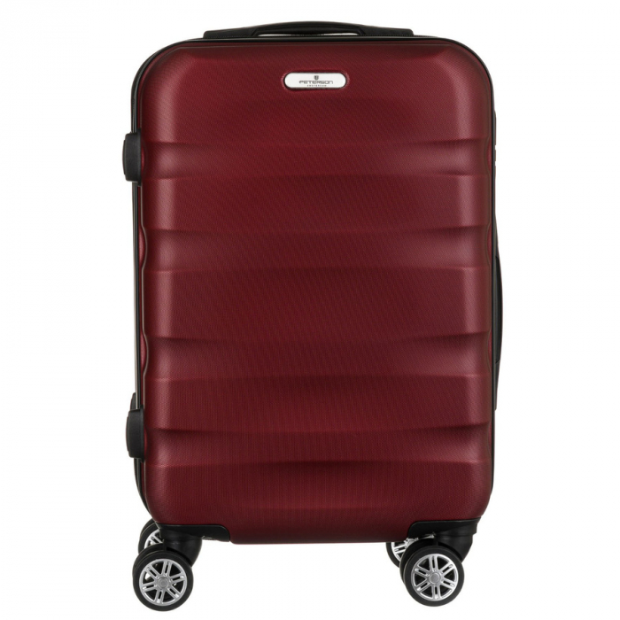 Troler mare de călătorie ABS+ vișinie cu lacăt cu combinație - Peterson PTR-PTN 5806-W-L-4497 PU [1]