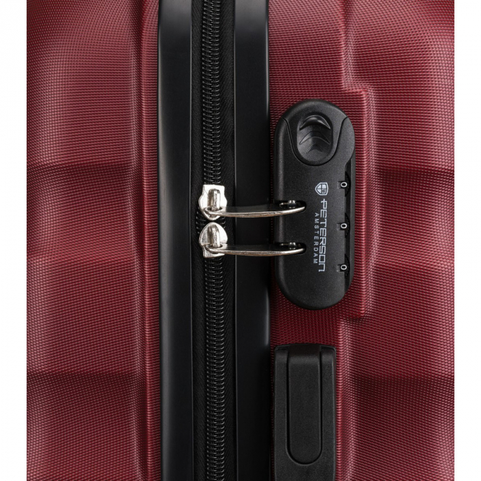 Troler mare de călătorie ABS+ vișinie cu lacăt cu combinație - Peterson PTR-PTN 5806-W-L-4497 PU [10]