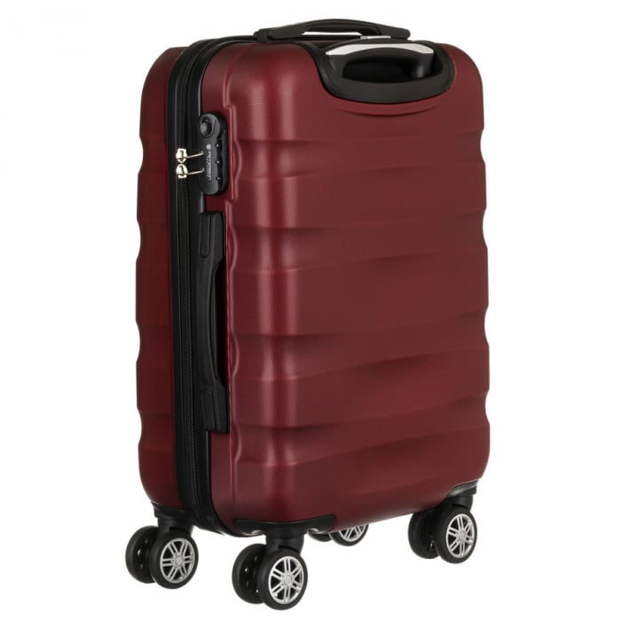 Troler mare de călătorie ABS+ vișinie cu lacăt cu combinație - Peterson PTR-PTN 5806-W-L-4497 PU [7]