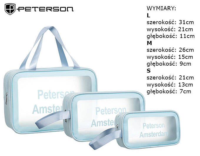 Set 3 genti pentru cosmetice Peterson PTR-PTN KOS-3W1-6191 BLU [7]