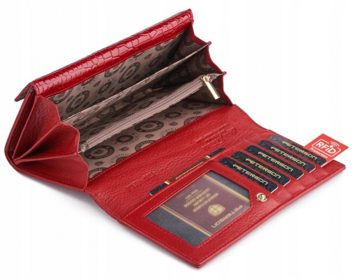 Set cadou portofel barbati din piele naturala + breloc + pix Peterson PTR-PTN ZD17 [7]