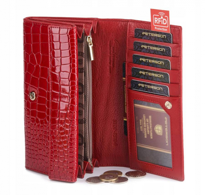 Set cadou portofel barbati din piele naturala + breloc + pix Peterson PTR-PTN ZD17 [6]