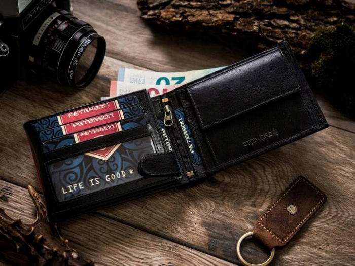 Set cadou portofel barbati din piele naturala + husa documente Peterson PTR-PTN ZM39 [3]