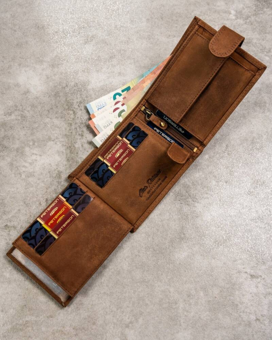 Set cadou portofel barbati din piele naturala si breloc Peterson PTR-PTN SET-M-N992L-CH C [9]