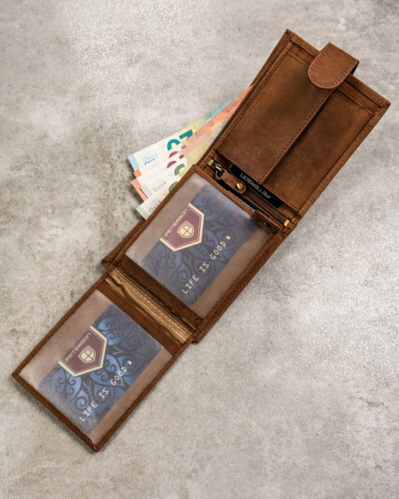 Set cadou portofel barbati din piele naturala si breloc Peterson PTR-PTN SET-M-N992L-CH C [8]
