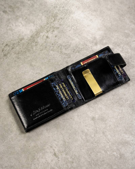 Set cadou portofel barbati din piele naturala + portcard + breloc Peterson PTR-PTN SET3-N78L-VT BL [10]