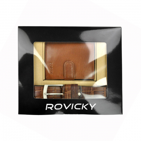 Set cadou barbati portofel si curea barbati din piele naturala Rovicky ZR-04-115 [0]