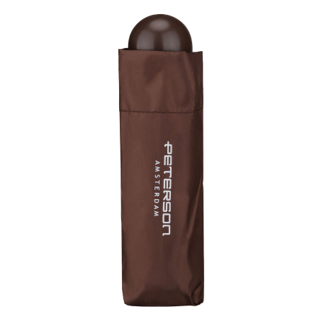 Brązowy, składany mini parasol podróżny - Peterson [5]