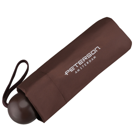 Brązowy, składany mini parasol podróżny - Peterson [4]