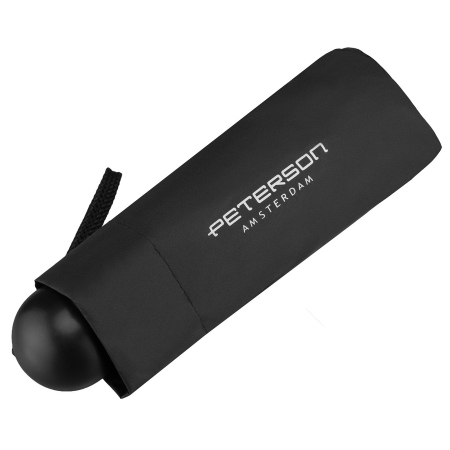 Czarny, składany mini parasol podróżny - Peterson [4]