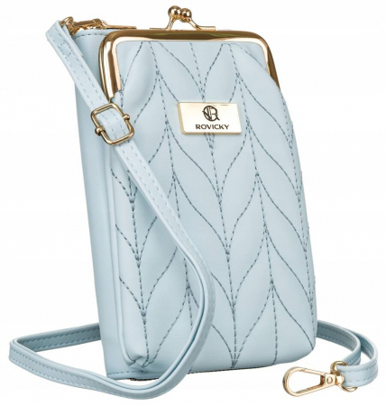  Handbags, Wallets & Cases  - Mini geanta de dama albastra cu panou frontal detasabil - Rovicky PTR-R-MBV-03-6229 BL
