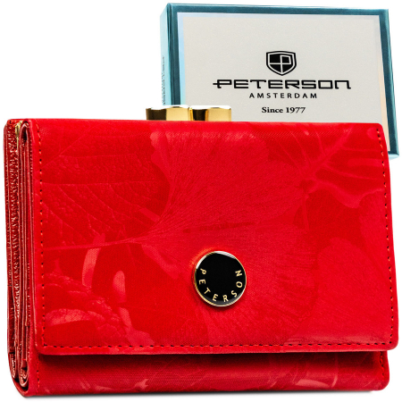 Portofele Dama - Portofel pentru femei din piele Peterson PTR-PTN PS15-09-MLF RED