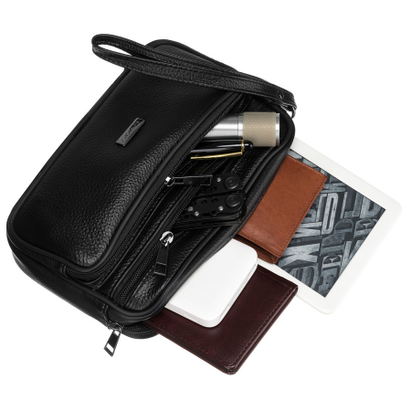 Geanta pentru barbati din piele naturala neagra cu maner confortabil - Rovicky PTR-R-13212-2136 BLACK [5]