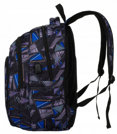 Rucsac de școală mare, multicolor, din poliester, cu port USB - Peterson PTR-PTN 77711-6654 PRT-6 [2]