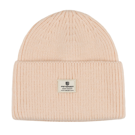 Căciulă beanie de iarnă pentru femei, bej, mărime universală, cu logo-ul mărcii - Peterson PTR-PTN HAT-10-5509 CREA [5]