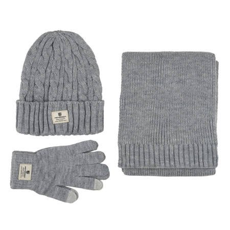 Apparel & Accessories  - Set: căciulă, mănuși și eșarfă gri - Peterson PTR-PTN WS-02-1976 LIGHT