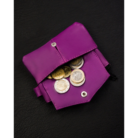Husa din piele naturala de culoare mov, inchis cu fermoar PTR-KC-01-PDM PURPLE [4]