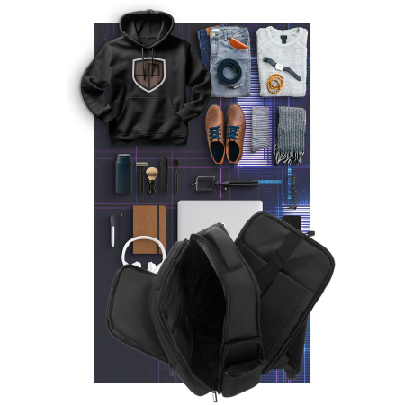 Rucsac de călătorie negru din poliester cu bretele reglabile - Peterson PTR-PTN HY243-7062 BLACK [11]