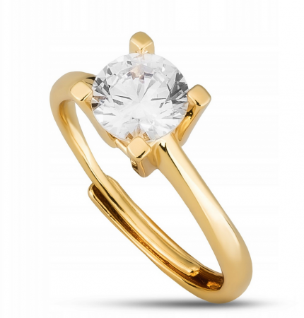 Accesorii Dama - Inel placat cu aur si piatra zirconiu cubic - Peterson PTR-RIN-001-5697 GOLD