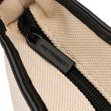 Geantă cosmetică din material sintetic bej și negru, cu mânere și închidere cu fermoar - Peterson PTR-PTN KOS-DA-15-3460 B [4]
