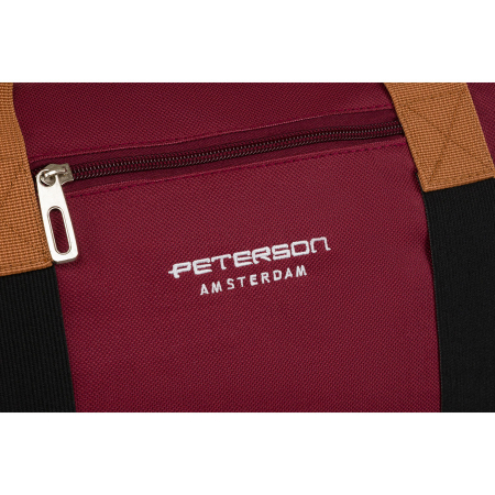 Geantă de voiaj spațioasă din poliester bordo, închisă cu fermoar - Peterson PTR-PTN 23145-8236 BU [3]