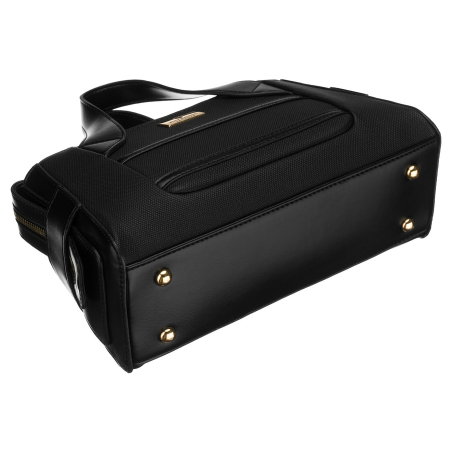 Geantă elegantă de damă, neagră, din material sintetic, închisă cu fermoar - Peterson PTR-PTN FORSYCJA BLACK [8]