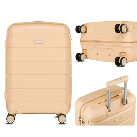 Set de valize bej din polipropilenă cu mânere extensibile - Peterson PTR-PTN HPP-01-SET3-1839 [4]