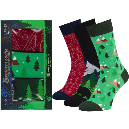 Apparel & Accessories  - Set de șosete bărbătești cu modele outdoor în mărimile 38-44 - Peterson PTR-PTN SML-S3W-EX-38-44