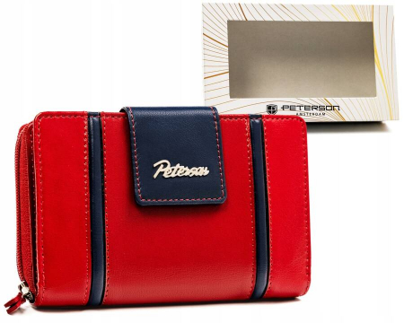 Portofele Dama - Portofel dama din piele naturala Peterson PTR-PTN KA-27-9641 RED/N