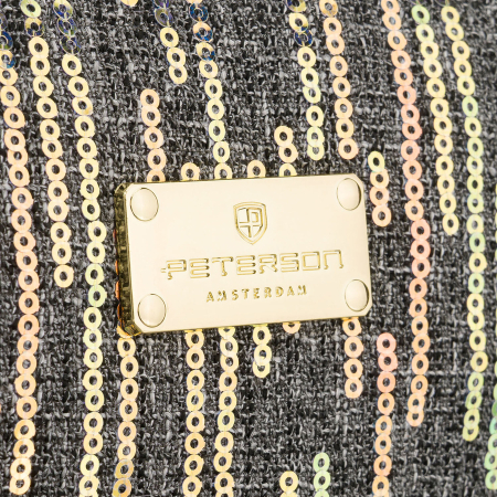 Geantă cosmetică neagră din poliester decorată cu paiete, închidere cu fermoar - Peterson PTR-PTN KOS-DA-19-3576 B [3]