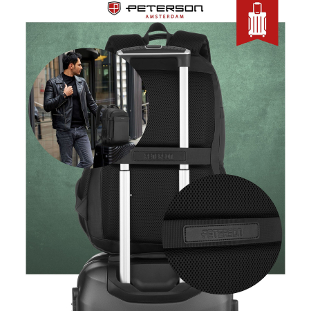 Rucsac mare de călătorie negru cu compartiment pentru laptop și închidere cu fermoar - Peterson PTR-PTN HY242-7048 BLACK [9]