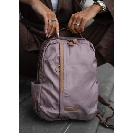 Rucsac bej pentru femei din nailon cu bretele reglabile - Peterson PTR-PTN JN-09-0061 BEIGE [4]